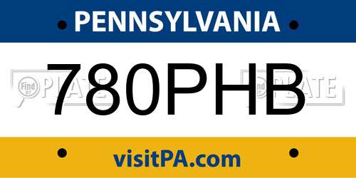 780PHB Pennsylvania License Plate