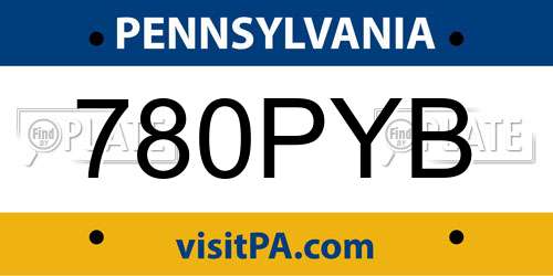 780PYB Pennsylvania License Plate