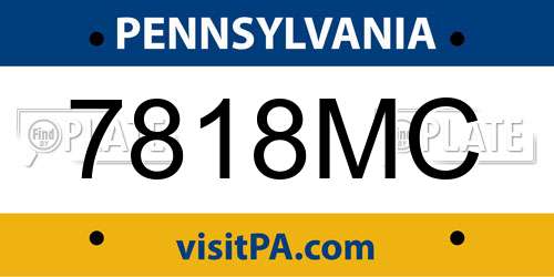 7818MC Pennsylvania License Plate