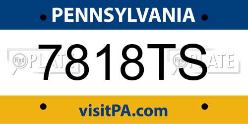 7818TS Pennsylvania License Plate
