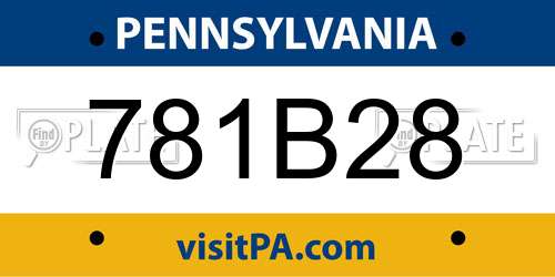 781B28 Pennsylvania License Plate