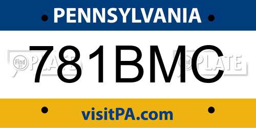 781BMC Pennsylvania License Plate