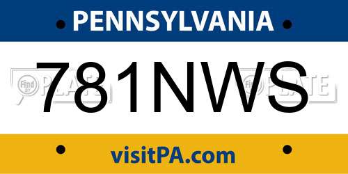 781NWS Pennsylvania License Plate