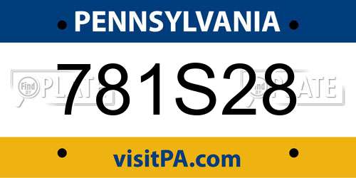 781S28 Pennsylvania License Plate