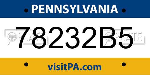 78232B5 Pennsylvania License Plate