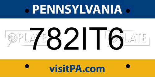 782IT6 Pennsylvania License Plate