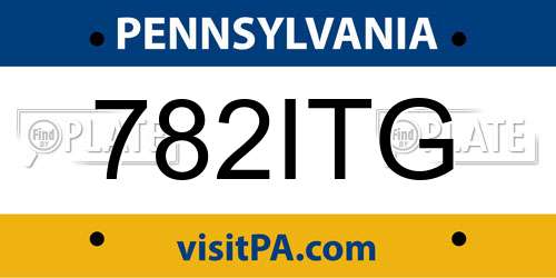 782ITG Pennsylvania License Plate