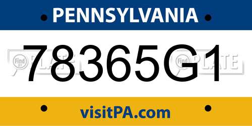 78365G1 Pennsylvania License Plate