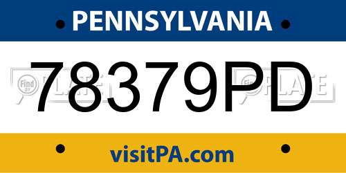 78379PD Pennsylvania License Plate