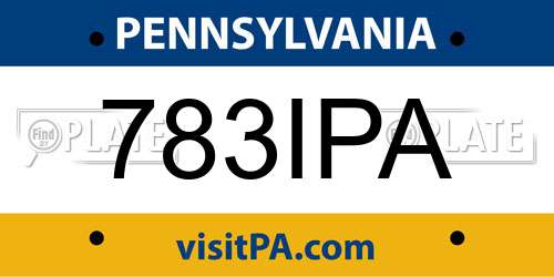 783IPA Pennsylvania License Plate