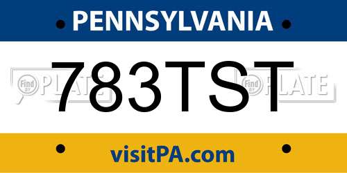 783TST Pennsylvania License Plate