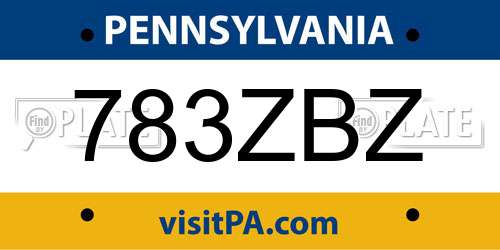 783ZBZ Pennsylvania License Plate