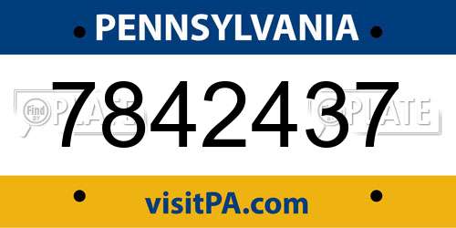 7842437 Pennsylvania License Plate