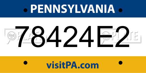 78424E2 Pennsylvania License Plate