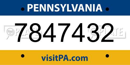 7847432 Pennsylvania License Plate