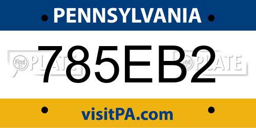 785EB2 Pennsylvania License Plate