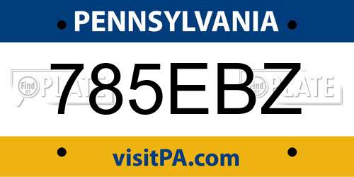 785EBZ Pennsylvania License Plate