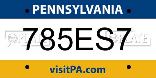 785ES7 Pennsylvania License Plate