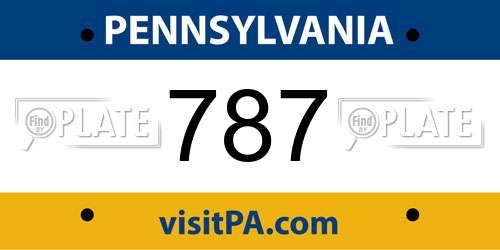 787 Pennsylvania License Plate