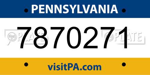 7870271 Pennsylvania License Plate