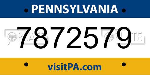 7872579 Pennsylvania License Plate
