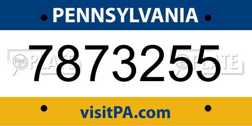 7873255 Pennsylvania License Plate
