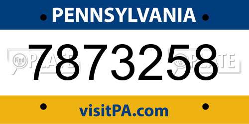 7873258 Pennsylvania License Plate