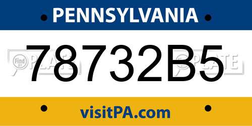 78732B5 Pennsylvania License Plate