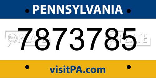 7873785 Pennsylvania License Plate