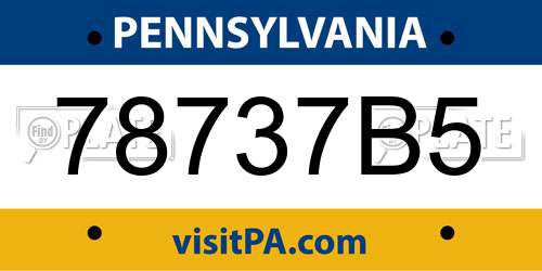 78737B5 Pennsylvania License Plate