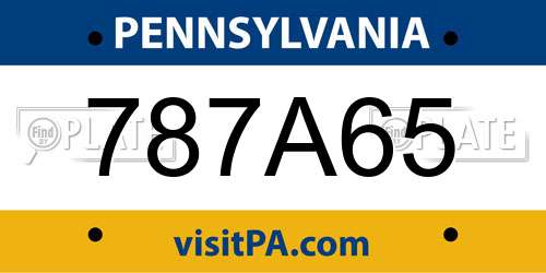 787A65 Pennsylvania License Plate
