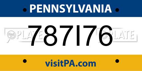 787I76 Pennsylvania License Plate