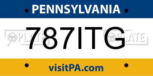 787ITG Pennsylvania License Plate