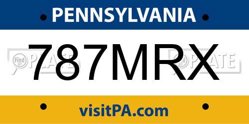 787MRX Pennsylvania License Plate