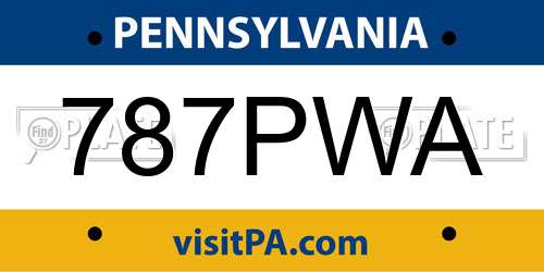 787PWA Pennsylvania License Plate