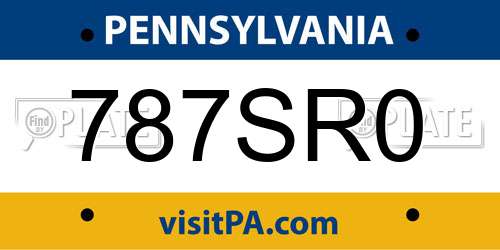787SR0 Pennsylvania License Plate