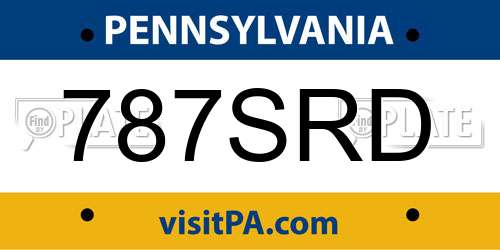 787SRD Pennsylvania License Plate