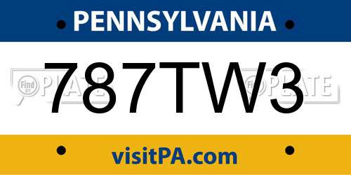 787TW3 Pennsylvania License Plate