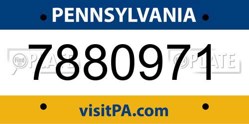 7880971 Pennsylvania License Plate