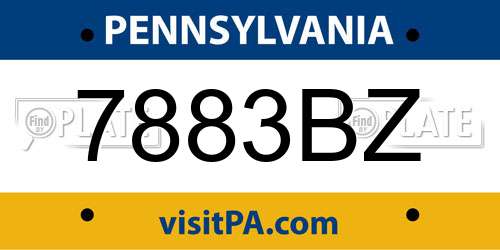 7883BZ Pennsylvania License Plate