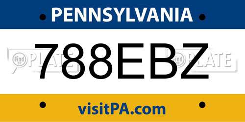 788EBZ Pennsylvania License Plate