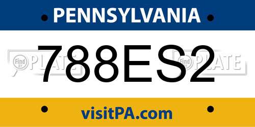 788ES2 Pennsylvania License Plate
