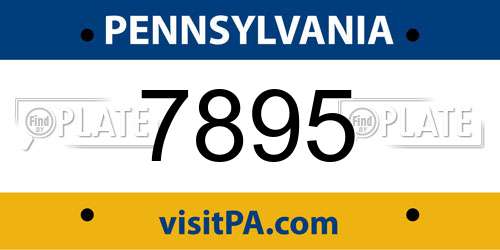 7895 Pennsylvania License Plate