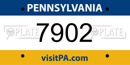 7902 Pennsylvania License Plate