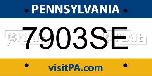 7903SE Pennsylvania License Plate