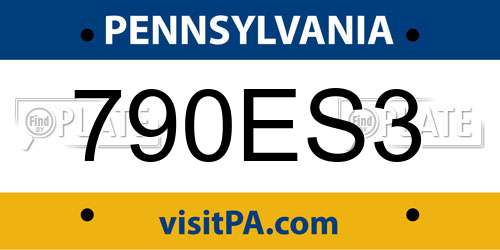790ES3 Pennsylvania License Plate