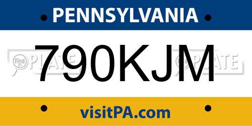 790KJM Pennsylvania License Plate