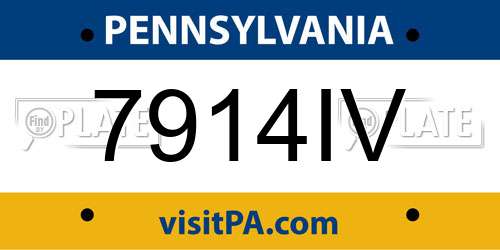 7914IV Pennsylvania License Plate