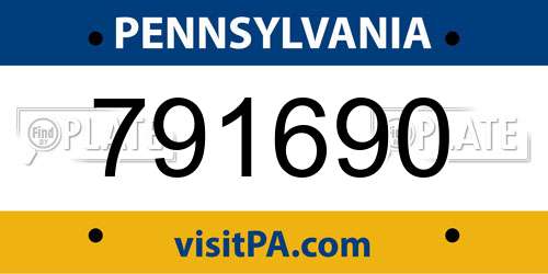 791690 Pennsylvania License Plate