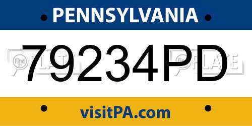 79234PD Pennsylvania License Plate